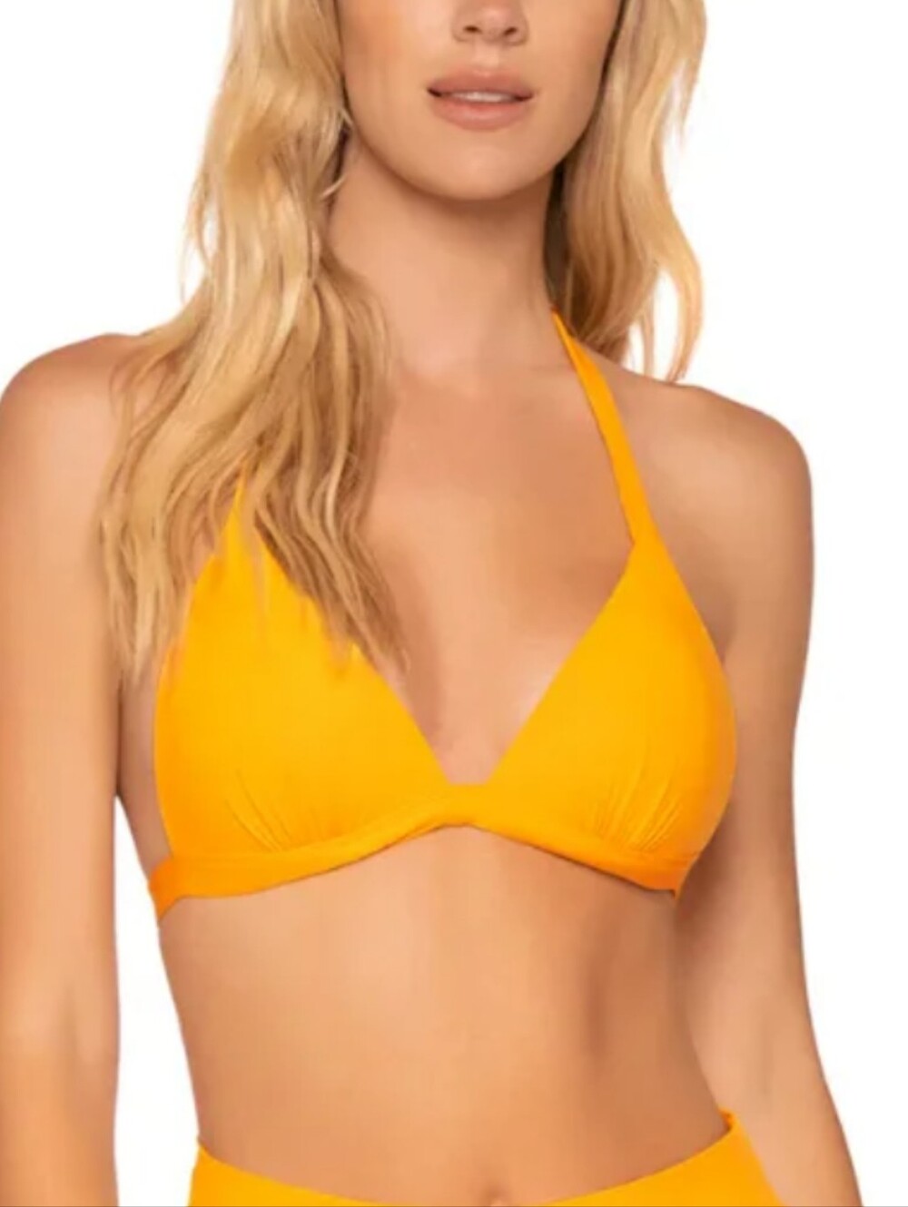 NWT B. Swim Sunglow Deep Sea Triangle Bikini Top Women's Large Vibrant Yellow